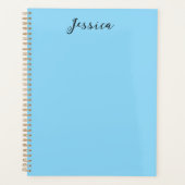Blue Modern Elegant Plain Simple Professional Name Planner (Voorkant)
