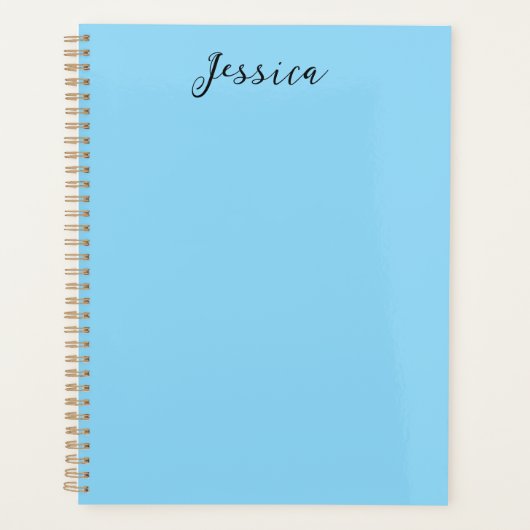 Blue Modern Elegant Plain Simple Professional Name Planner (Voorkant)