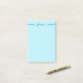 Blue Modern Elegant Plain Simple Professional Name Post-it® Notes (Op bureau)
