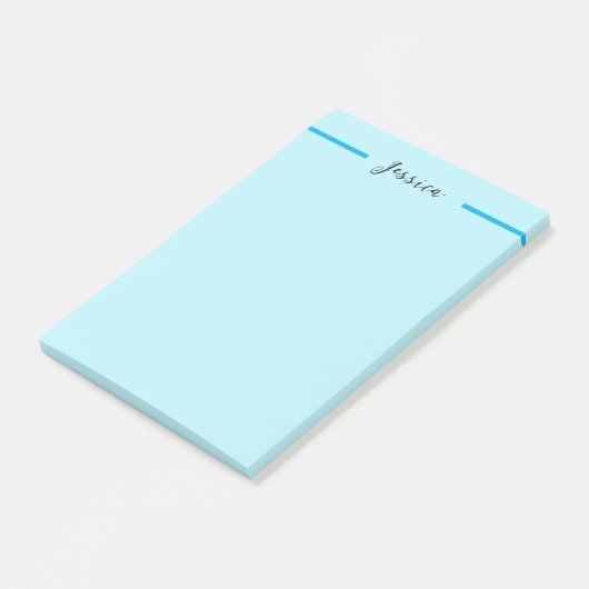 Blue Modern Elegant Plain Simple Professional Name Post-it® Notes (Schuin)