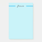 Blue Modern Elegant Plain Simple Professional Name Post-it® Notes (Voorkant)