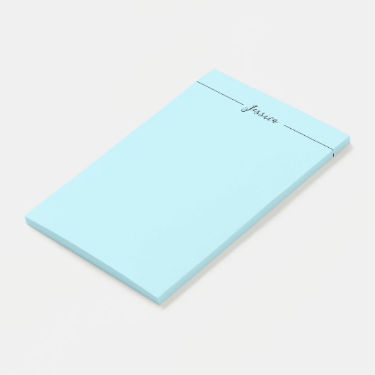 Blue Modern Elegant Plain Simple Professional Name Post-it® Notes (Schuin)