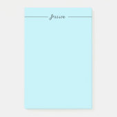 Blue Modern Elegant Plain Simple Professional Name Post-it® Notes (Voorkant)