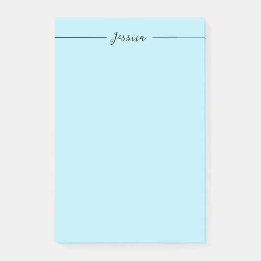 Blue Modern Elegant Plain Simple Professional Name Post-it® Notes (Voorkant)