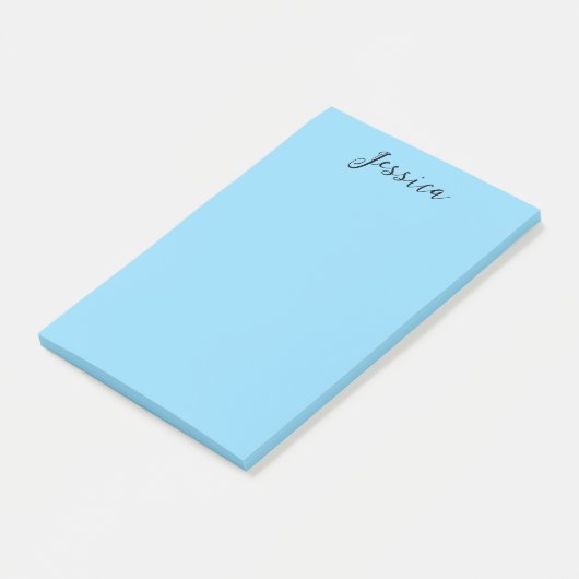 Blue Modern Elegant Plain Simple Professional Name Post-it® Notes (Schuin)