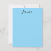 Blue Modern Elegant Plain Simple Professional Name RSVP Kaartje (Voorkant)