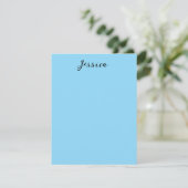 Blue Modern Elegant Plain Simple Professional Name RSVP Kaartje (Staand voorkant)