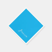 Blue Modern Elegant Plain Simple Professional Name Servet (Hoek)