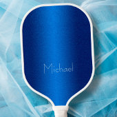 Blue Modern Elegant Typography Minimal Custom Name Pickleball Paddle