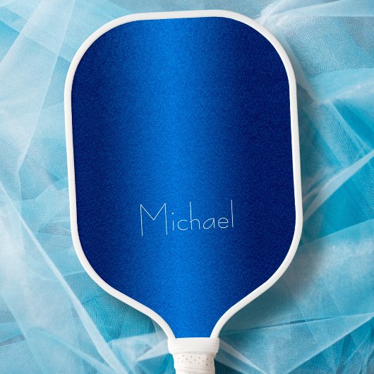 Blue Modern Elegant Typography Minimal Custom Name Pickleball Paddle