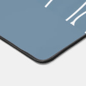 Blue Modern Elegant Wildflower Monogram Name Bureaumat (Hoek)