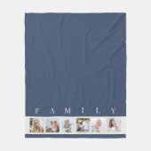 Blue Modern Family 6 Afbeelding Collage Foto Fleece Deken (Voorkant)