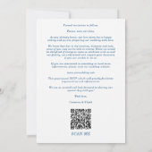 Blue Modern Fancy Oval Wedding 2 Multi Foto's Save The Date (Achterkant)