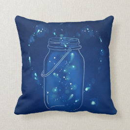 Blue Modern Firefly Love Jar Kussen