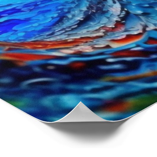 Blue Modern Fluid Abstract Poster (Hoek)