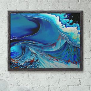 Blue Modern Fluid Abstract Poster
