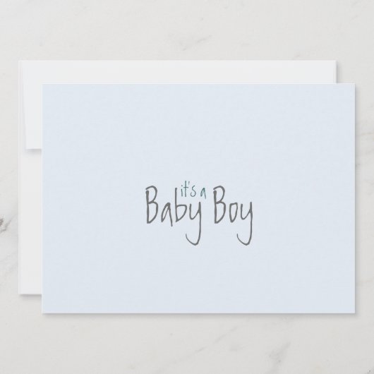 Blue Modern Garden Baby shower Uitnodigen Kaart (Achterkant)