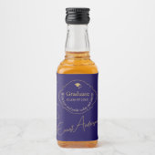 Blue Modern Gefeliciteerd Afstuderen Afstuderen Likeurfles Etiket (Voorkant)