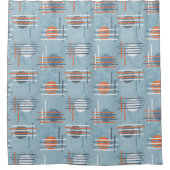 Blue Modern Geometric Douchegordijn (Voorkant)