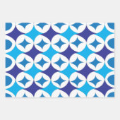 Blue Modern Geometric Inpakpapier Vel (Voorkant 3)