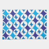 Blue Modern Geometric Theedoek (Horizontaal)