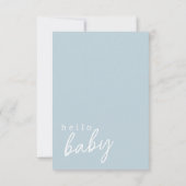 Blue Modern Hallo Baby Baby shower Dank u wel Bedankkaart (Achterkant)