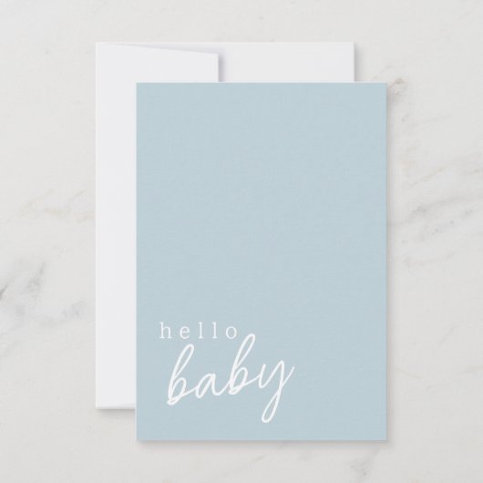 Blue Modern Hallo Baby Baby shower Dank u wel Bedankkaart (Achterkant)