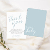 Blue Modern Hallo Baby Baby shower Dank u wel Bedankkaart