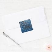 Blue Modern Happy Birthday Trendy Berries Vierkante Sticker (Envelop)