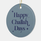 Blue Modern Happy Challah Days Hanukkah Keramisch Ornament (Links)