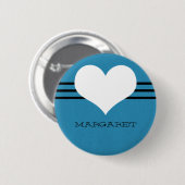 Blue Modern Heart Button (Voorkant /achterkant)