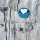 Blue Modern Heart Button (In situ)