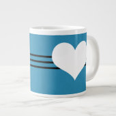 Blue Modern Heart Jumbo Mok (Voorkant rechts)