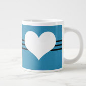 Blue Modern Heart Jumbo Mok (Rechts)