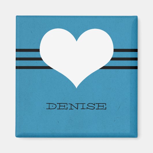Blue Modern Heart Magnet (Voorkant)