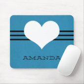 Blue Modern Heart Mousepad Muismat (Met muis)