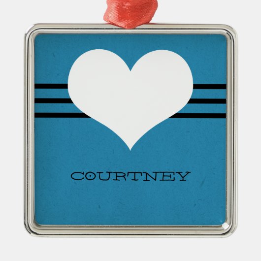 Blue Modern Heart Ornament (Voorkant)