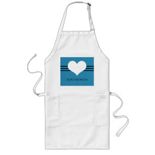 Blue Modern Heart Schort