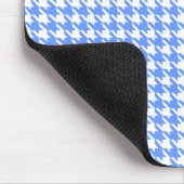 Blue Modern Houndstooth met naam Muismat (Hoek)