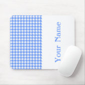 Blue Modern Houndstooth met naam Muismat (Met muis)