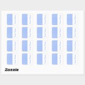 Blue Modern Houndstooth met naam Vierkante Sticker (Vel)