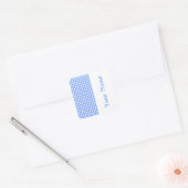 Blue Modern Houndstooth met naam Vierkante Sticker (Envelop)
