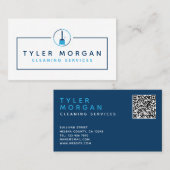 Blue Modern Logo Cleaning Services Visitekaartje (Voorkant / Achterkant)