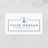 Blue Modern Logo Cleaning Services Visitekaartje (Voorkant)