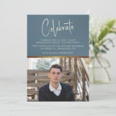 Blue Modern Masculine foto Kaart (Staand voorkant)