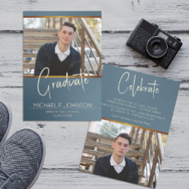 Blue Modern Masculine foto Kaart