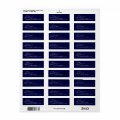 Blue Modern Merry Christmas Return Address Etiket (Full Sheet)