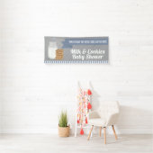 Blue Modern Milk and Cookies Striped Banner (Insitu)