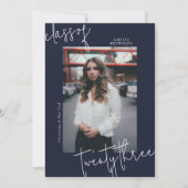 Blue Modern Minimalistische Klasse van 2024 Afstud Kaart (Voorkant)