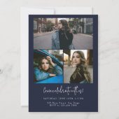 Blue Modern Minimalistische Klasse van 2024 Afstud Kaart (Achterkant)